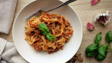 Vegan Mushroom Bolognese Recipe from Goodheart Animal Sanctuaries
